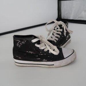 Revolution Dance Wear Girls Black Sequin Sneakers Size 5